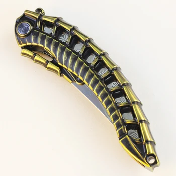 Damask Zložljiva Karambit Nož Fiksno Rezilo RIKE Oblikovan Nož Titanove zlitine Ročaj za Kampiranje, Lov in Področju Preživetje