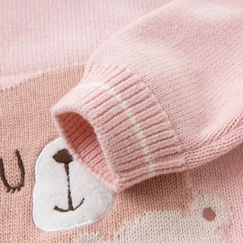 DBJ14591 dave bella jeseni srčkan baby dekleta risanka pleteni pulover otroci moda malčka boutique vrhovi