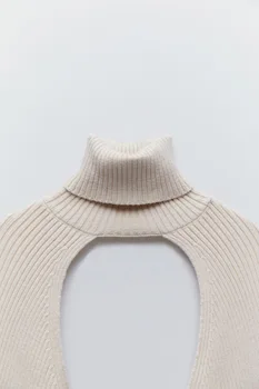 DEAT Novo jeseni in pozimi barva pleteno rokavi majhne šal turtleneck pleteni pulover za ženske WO12112