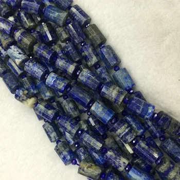 Debelo Naravno, Pristno Modra Lapis LazuliFaceted Strani Rez Cevi Svoboden Kroglice Sod Stolpec Kroglice 15