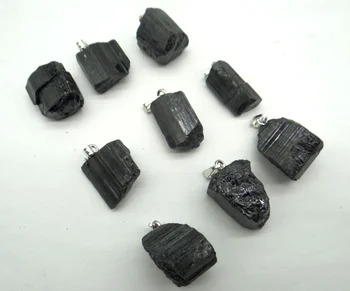 Debelo naravno črni turmalin turmalin popravila rude se lahko uporablja obesek za diy nakit, izdelava ogrlica Pribor 10pcs