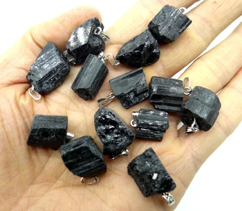 Debelo naravno črni turmalin turmalin popravila rude se lahko uporablja obesek za diy nakit, izdelava ogrlica Pribor 10pcs