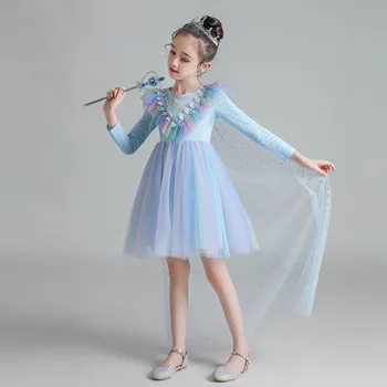 Dekle je Princesa Obleko Bleščica Maturantski Kostum Otrok Rojstni dan Oblačila Pozimi Uspešnosti Kostum Očesa Stranke Obleke