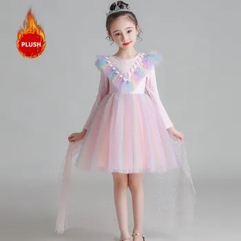 Dekle je Princesa Obleko Bleščica Maturantski Kostum Otrok Rojstni dan Oblačila Pozimi Uspešnosti Kostum Očesa Stranke Obleke