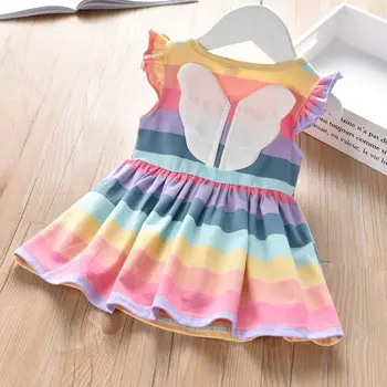 Dekle Tutu Obleko 2020 Novih Otroške Obleke Za Dekleta Ruffles Prugasta Sladko Nazaj Krila Rojstni Dan Otroci Obleko Poletje Otroci Oblačila