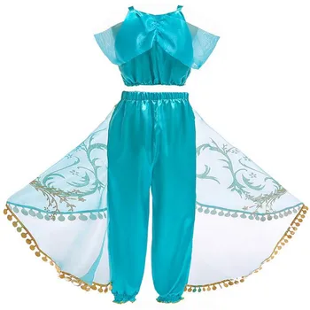 Dekleta Aladdin Princesa Jasmina Kostum Stranka Belly Dance Obleko Za Noč Čarovnic Otrok Karneval Pustna