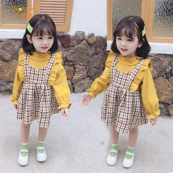 Deklice malo dišeče slog preplete obleko 2020 pomlad novo korejsko otrok princesa otroška oblačila XIAO LU MAO