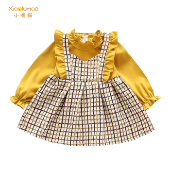 Deklice malo dišeče slog preplete obleko 2020 pomlad novo korejsko otrok princesa otroška oblačila XIAO LU MAO