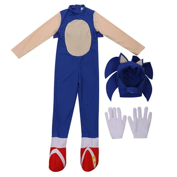 Deluxe Sonic Hedgehog Kostum Igre Znak Za Otroke Halloween Carnival Party Igralne Obleke Kostum