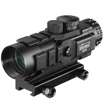 DIANA 3X32 Red dot zeleno luč lovska puška Collimator pogled taktično optični Puška obsega Prepoznavanje možnosti za puška za lov