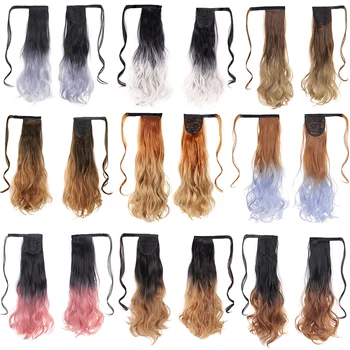 DIFEI Dolge kodraste čop razširitve 9 ombre barv so na voljo visoke temperature vlaken za ženske ponaredek sintetičnih las