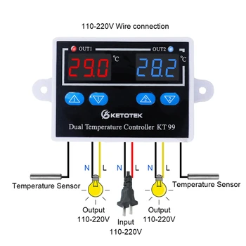 Digitalni Termostat za Inkubator 12V 24V 110V 220V Temperaturni Regulator Regulator Nadzor Stikalo Thermoregulator 10A 220VAC