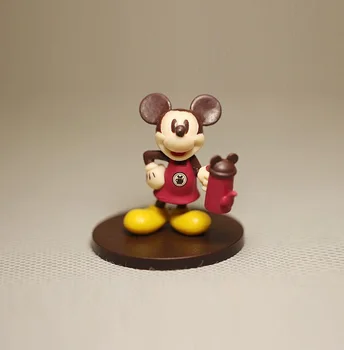 Disney Mickey Mouse 4.5 cm Srčkan Redkih Letnik Natakar Slog PVC Slika Igrača DIY Torto Dekoracijo Okraski Model za Darilo otrok