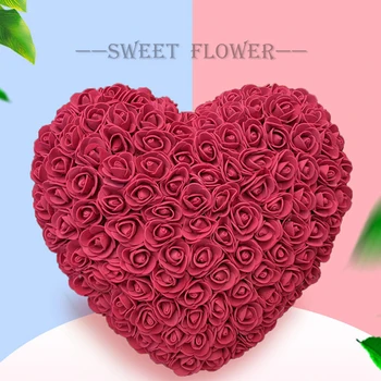 DIY 25 cm Dvignila umetno cvet srca steno poročno dekoracijo rose cvet Valentinovo darilo Milo Pene Cvet Doma stranka Dekor