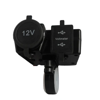 DJSona 12V/24V Dvojni Polnilnik USB LED Voltmeter Vtičnico Cigaretnega Vžigalnika za Telefon Nepremočljiva Polnilec za Avto, motorno kolo, Čoln