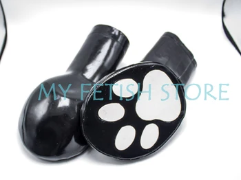 (DM8271) naravnega lateksa Čisto ročno gume, drugi kožo latex šapa ropstva pes ščene prestavi suženj rokavice fetiš obrabe