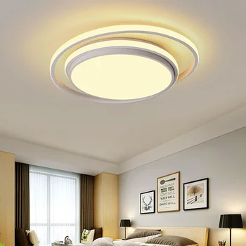 Dnevna soba LED stropni lestenec za kuhinjo, spalnico, balkon lučka črni in beli krog moderen lestenec AC85-260V