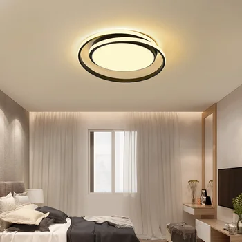 Dnevna soba LED stropni lestenec za kuhinjo, spalnico, balkon lučka črni in beli krog moderen lestenec AC85-260V