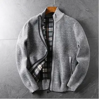 Dobra kakovost! jeseni in pozimi moške barva plesti pulover stojalo vratu zadrgo cardigen pulover korejski mladi moški plašč tb3852