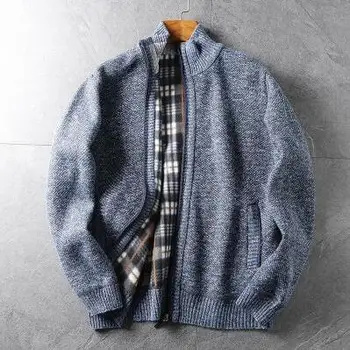 Dobra kakovost! jeseni in pozimi moške barva plesti pulover stojalo vratu zadrgo cardigen pulover korejski mladi moški plašč tb3852
