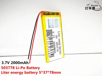 Dobro Qulity 3,7 V,2000mAH,503778 Polimer litij-ionska / Litij-ionska baterija za IGRAČE,MOČ BANKE,GPS,mp3,mp4