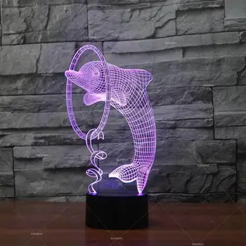 Dolphin-oblikovan Nočna Prilagojene Ustvarjalne Led Desk Žarnice za Varčevanje z Energijo Postelji Led Majhne namizne Svetilke