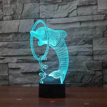 Dolphin-oblikovan Nočna Prilagojene Ustvarjalne Led Desk Žarnice za Varčevanje z Energijo Postelji Led Majhne namizne Svetilke