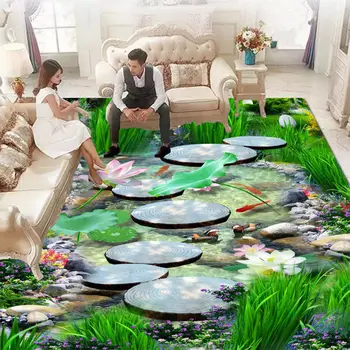 Doma 3D preproge spalnica in dnevna soba zelena ribe območju, preproge, talne preproge vhod hodnik, kuhinjo salonu preprogo non-slip po meri