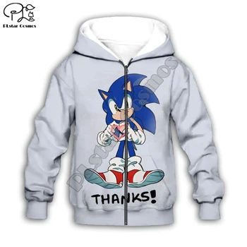 Družina Otroci anime Super Sonic tiskanja baby 3d Hoodies nastavite Risanka Jež Majica Fantje, Otroci zadrgo, plašč, hlače majica