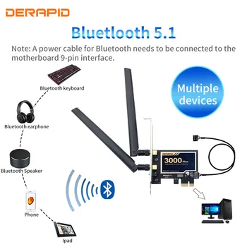 Dual band 3000Mbps Wifi 6 Intel AX200 Bluetooth 5.0 PCIe Namizje Brezžični Adapter 802.11 ax/ac 2.4 G 5G AX200NGW Newtork Kartico