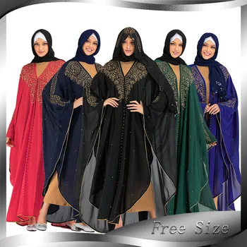 Dubaj Muslimanskih Abaya Obleka Ženske Outwear Maroški Tam Kaftan Abayas Tunika Arabski Jubah Islamska Oblačila Dolgo Haljo Ohlapne Obleke, Oblačila Hidžab