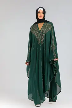 Dubaj Muslimanskih Abaya Obleka Ženske Outwear Maroški Tam Kaftan Abayas Tunika Arabski Jubah Islamska Oblačila Dolgo Haljo Ohlapne Obleke, Oblačila Hidžab