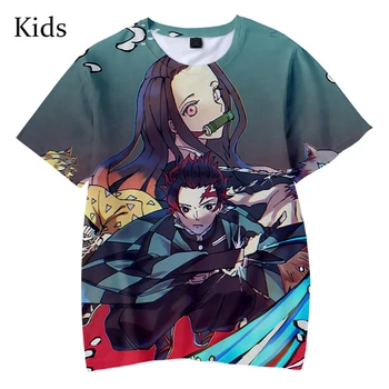 Duh Rezilo Pop 3D Otroci T-Shirt Fantje in Dekleta 3D Fashion Demon Slayer Kratkimi Rokavi Otroci Priložnostne Harajuku Slog T-Shirt