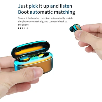 Dvojni Brezžični Mikrofon Slušalke F9 TWS Slušalke 9D Stereo Glasbe, Slušalke Bluetooth 5.0 Dotik Slušalka Z 3500mAh Polnjenje Box