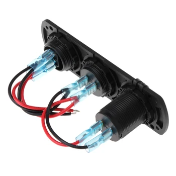Dvojni Polnilnik USB LED Voltmeter VKLOP-IZKLOP, Stikala za Avto, Čoln Morskih Tovornjak
