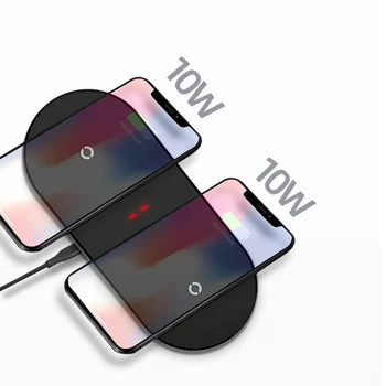 Dvojni Sedež Qi Brezžični Polnilec Za Samsung S10 S20 Dvakrat Hitro Polnjenje Dock Tipke Za IPhone 11 XS XR X 8 Pro Airpods