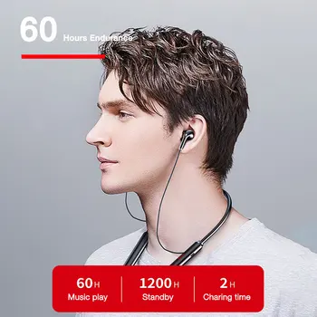 EARDECO 600mAh Bluetooth Slušalke Neckband Slušalke Brezžične Slušalke Bass sistem Stereo Slušalke šumov z Dolgo življenjsko TF