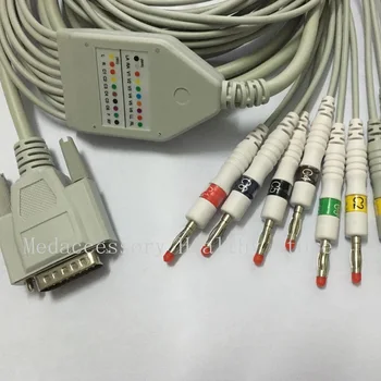 Edan en kos 10 vodi EKG kabel z leadwire ,ki je Združljiv z: smart EKG; SE-12 Express; SE-3; SE-601A