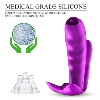 Eden Ključnih Orgazem Nosljivi Vibrator Jezika Lizanje G Spot Stimulator Klitoris Anal Masaža Ogrevanje Dildo, Vibrator Sex Igrača Za Ženske