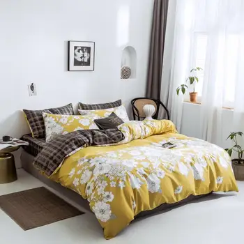 Egiptovski bombaž posteljnina z listi in pillowcases
