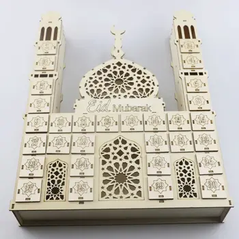 Eid Mubarak Odštevanje Koledar DIY Ramadana Okraski Leseni Predal Stranka Dekor
