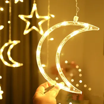 EID Mubarak Zvezda, Luna Luči Led Trakovi Ramadana Dekoracijo za Dom Muslimani Islam EID Pogodbenice Prednost Poroko Ramadana Dekoracijo