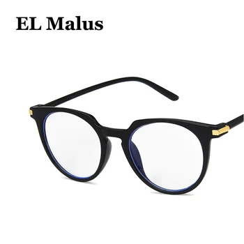 [EL Malus] Krog Leče Očala Modre Svetlobe Blokiranje Očala Proti Modra Sevanja Ženske Moški Retro Črna, Modra, Pink Odtenki
