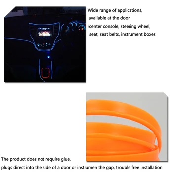 EL Žice avto led trak svetlobe za Neon Stranka dekoracijo svetlobe izposoja Ples svetilka 12V nepremočljiva USB trakovi, žarnice prilagodljiva notranjost