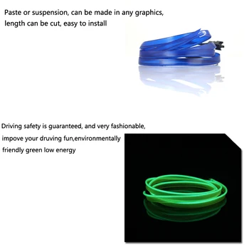 EL Žice avto led trak svetlobe za Neon Stranka dekoracijo svetlobe izposoja Ples svetilka 12V nepremočljiva USB trakovi, žarnice prilagodljiva notranjost