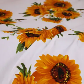 Elastična bombažna tkanina za ženske, otroci, oblačila rumene sončnice Bombažne Tkanine za Obleko Šivanje tkanine DIY lase band materiala