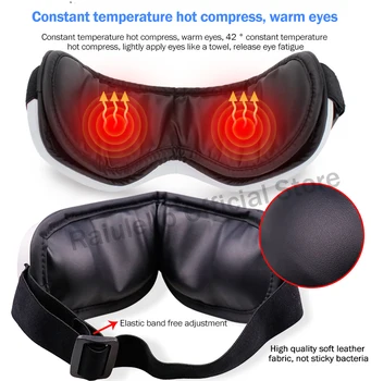 Električni Vibracije Bluetooth Oči Massager Nego Oči Naprave Gubam Utrujenosti, Blaži Vibracije Masaža Vroče Stiskanje Terapija Očala