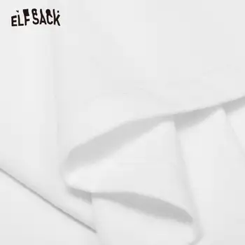 ELFSACK Harajuku Belo Grafiko, Tiskanje Priložnostne Majice Ženske Vrh 2020 Poletje ELF Kratkimi Rokavi Ženske korejski Dnevno Osnovne Vrhovi