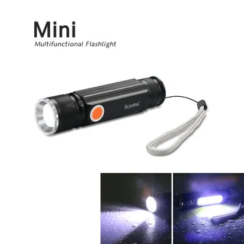 Enjoydeal 1pc USB 3800LM Svetilka z Magnetom Cob T6 Priročno LED Svetilka za Polnjenje baterijska Svetilka Bliskavico Žep LED Lučka za Povečavo