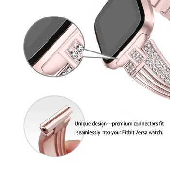 Enostavno Prilagoditi Kristalno Kovinski Watch Band Zapestje Traku Za Fitbit Obratno Lite Hitro Sprostitev SmartWatch Podporo Dodatki